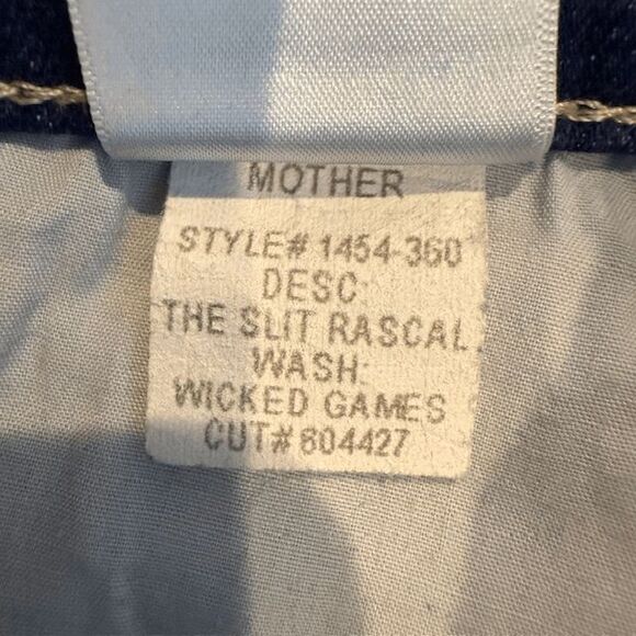 MOTHER The Slit Rascal jeans Wicked Games wash Straight Leg Ankle Slits Size 27 - Picture 11 of 16